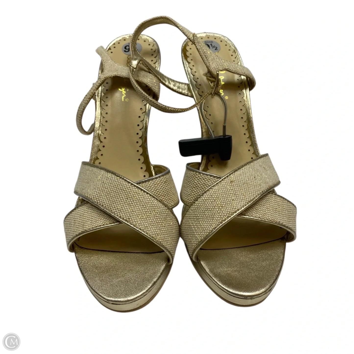 Sandals Designer By Lilly Pulitzer In Gold, Size: 9.5
