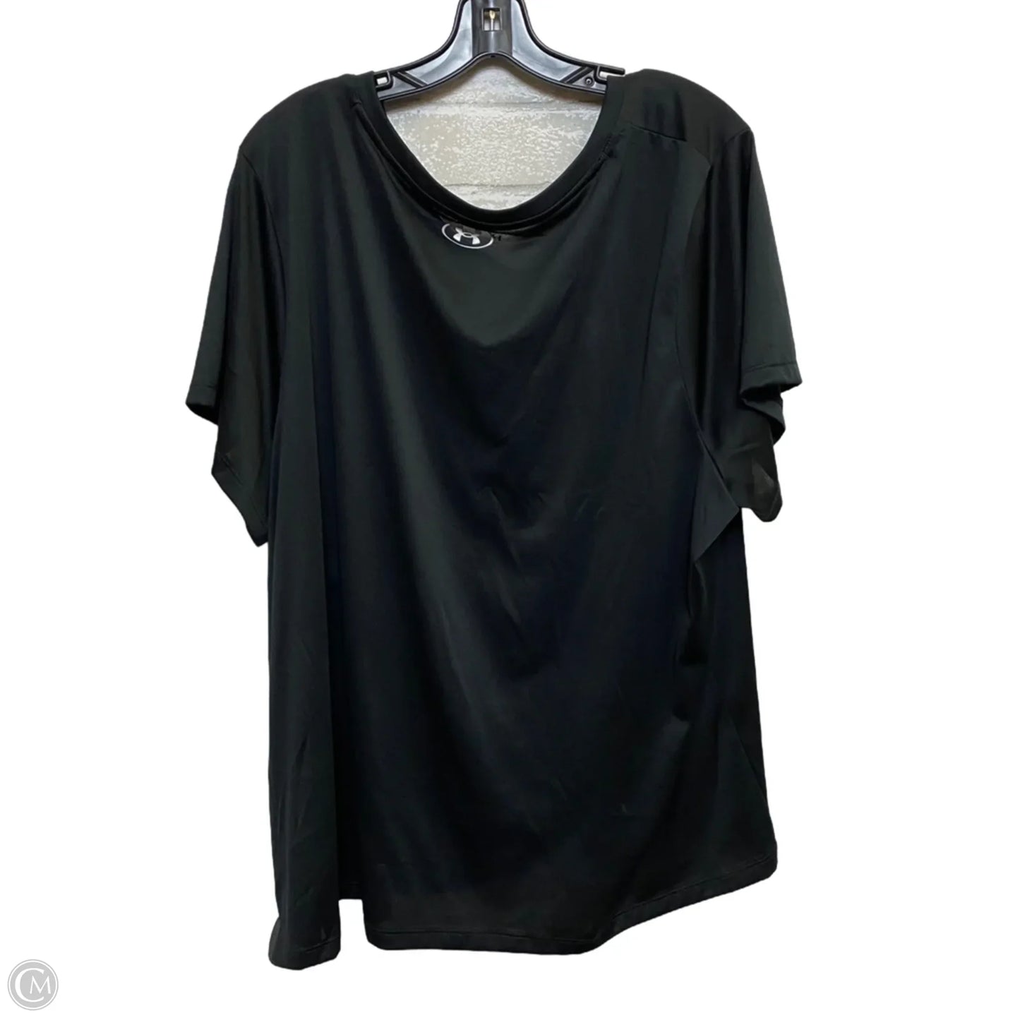 Athletic Top Short Sleeve By Under Armour In Black, Size: 3x