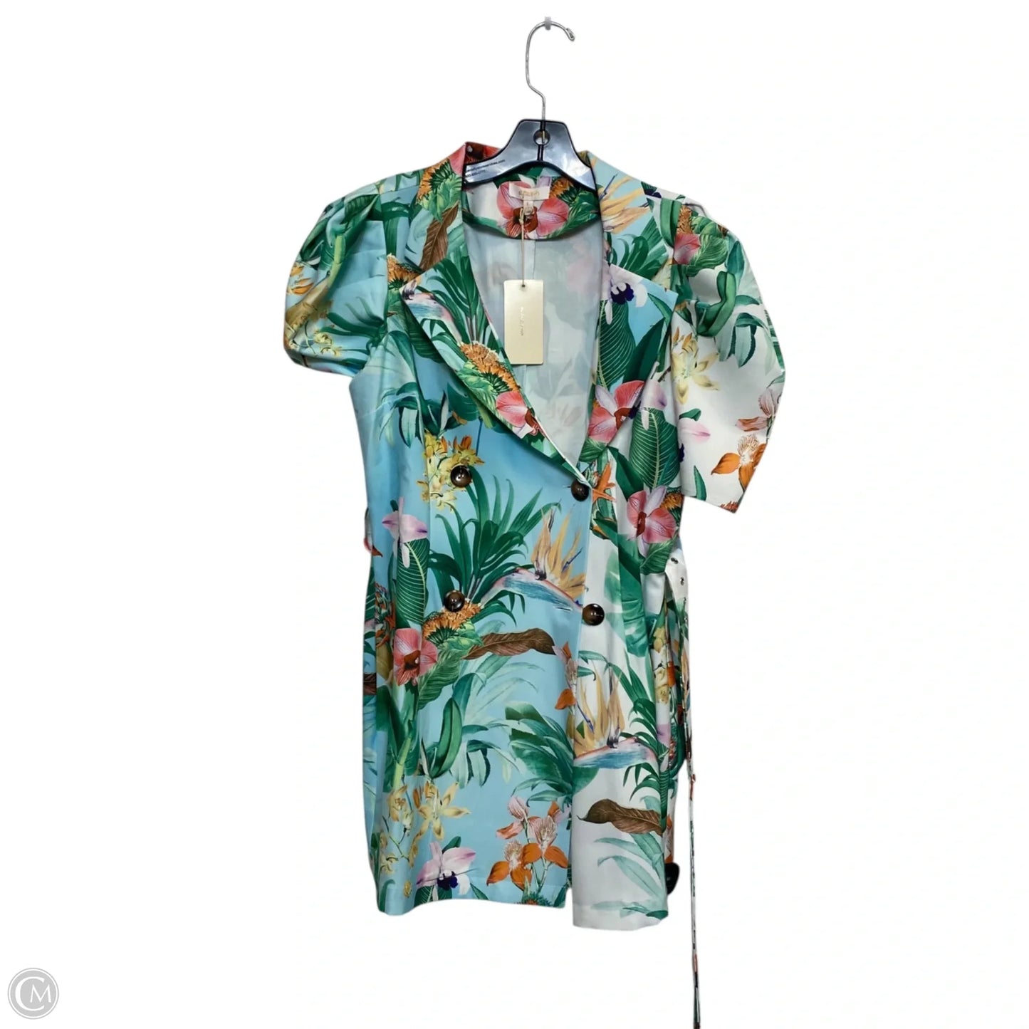 Dress Casual Short By A Peach In Blue & Green, Size: L