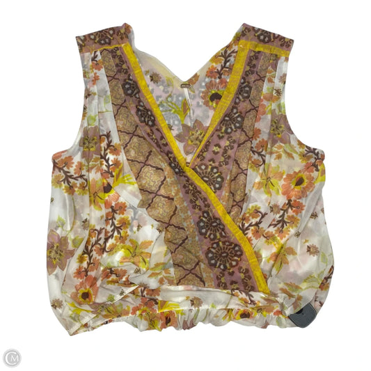 Top Sleeveless By Free People In Pink & Yellow, Size: S