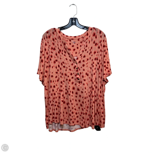Top Short Sleeve By Kim Rogers In Orange, Size: 2x