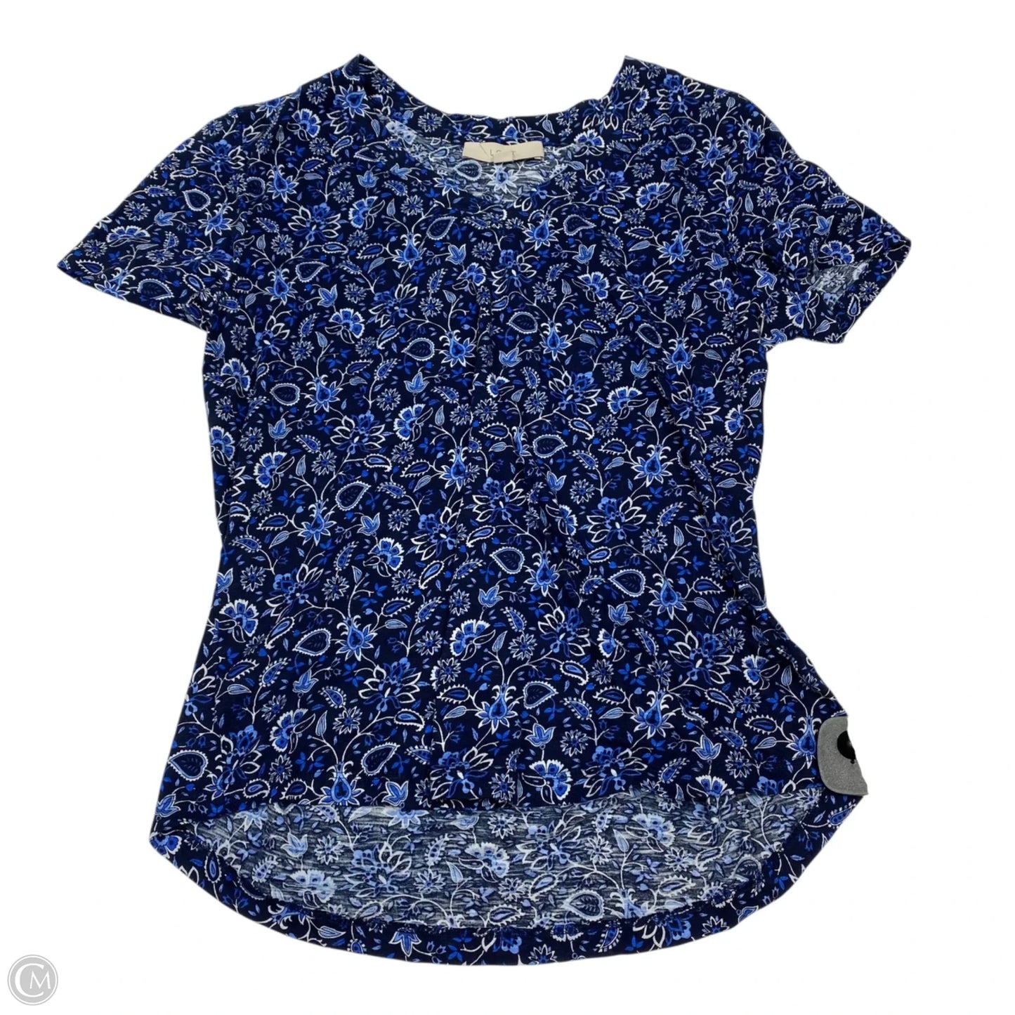 Top Short Sleeve By Loft In Blue, Size: M