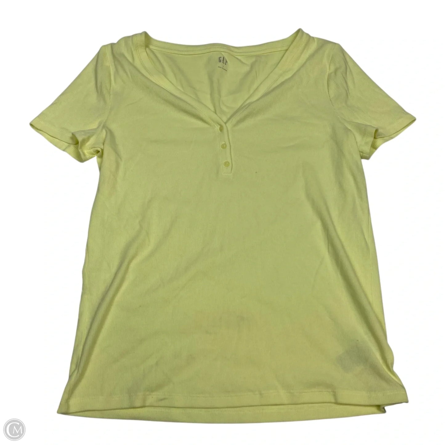 Top Short Sleeve Basic By Gap In Yellow, Size: L