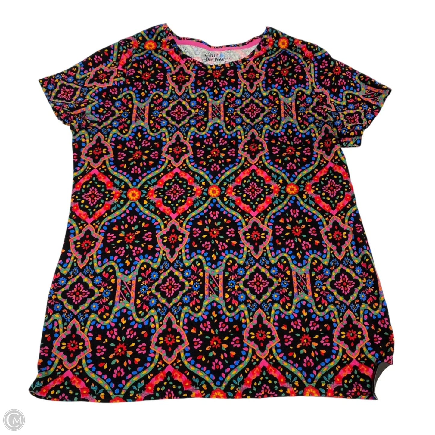 Top Short Sleeve Basic By Croft And Barrow In Multi-colored, Size: M