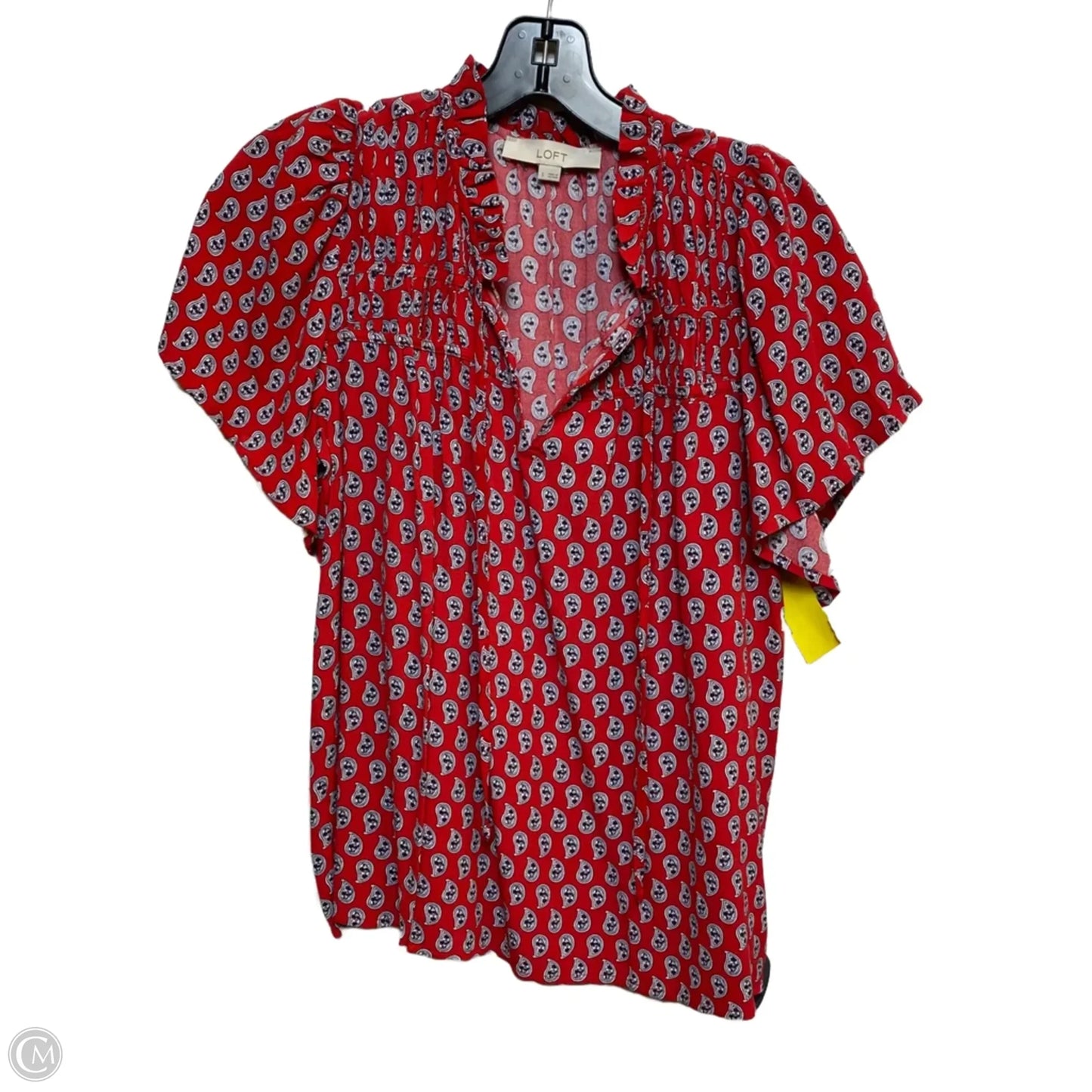 Top Short Sleeve By Loft In Red, Size: S