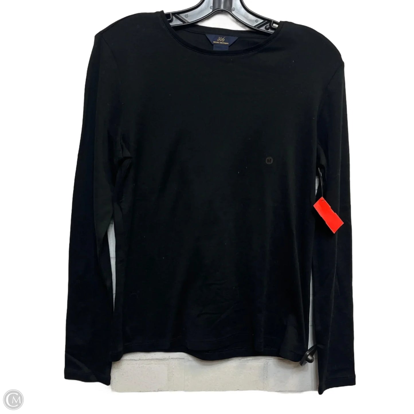 Top Long Sleeve Basic By Brooks Brothers In Black, Size: M