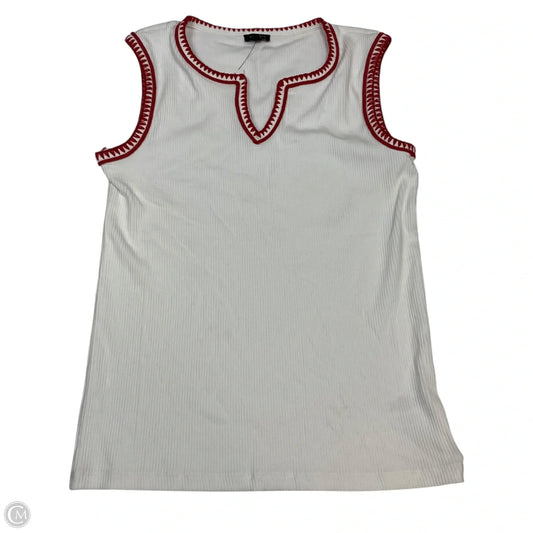 Top Sleeveless By Talbots In Red & White, Size: S