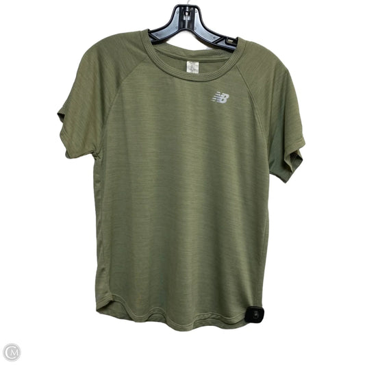 Athletic Top Short Sleeve By New Balance In Green, Size: M