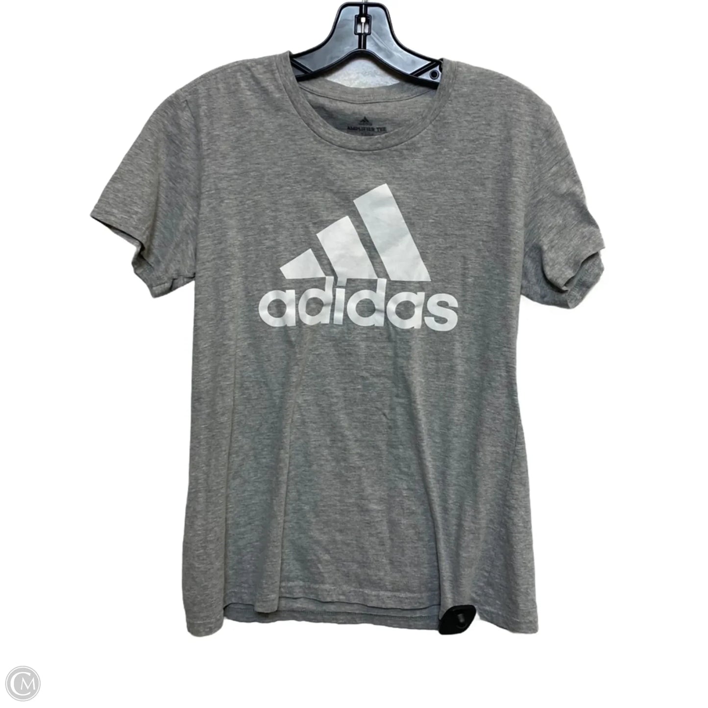 Athletic Top Short Sleeve By Adidas In Grey, Size: M Athletic Top Short Sleeve By Adidas In Grey, Size: M