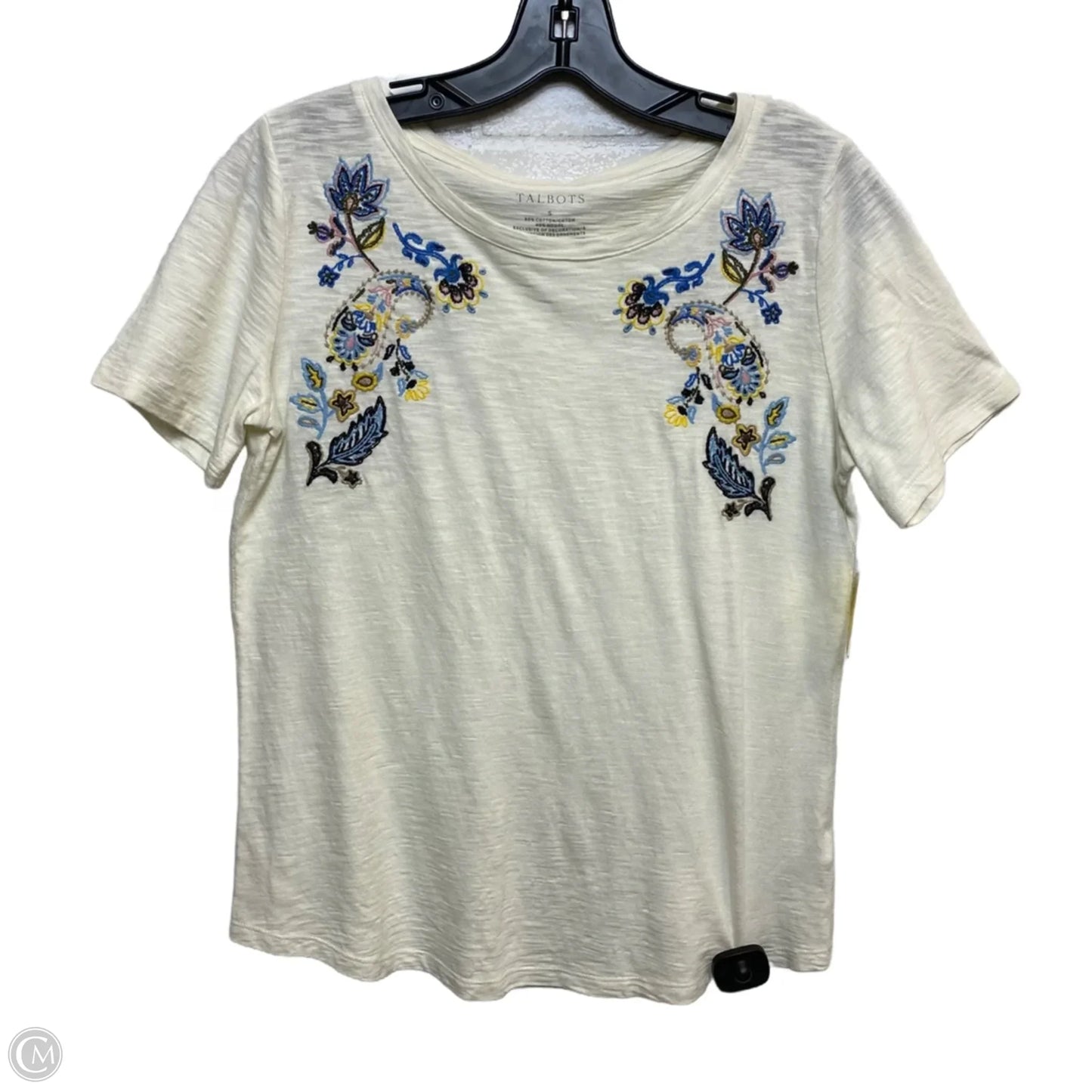 Top Short Sleeve By Talbots In Cream, Size: S