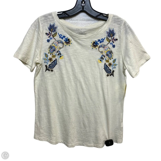 Top Short Sleeve By Talbots In Cream, Size: S