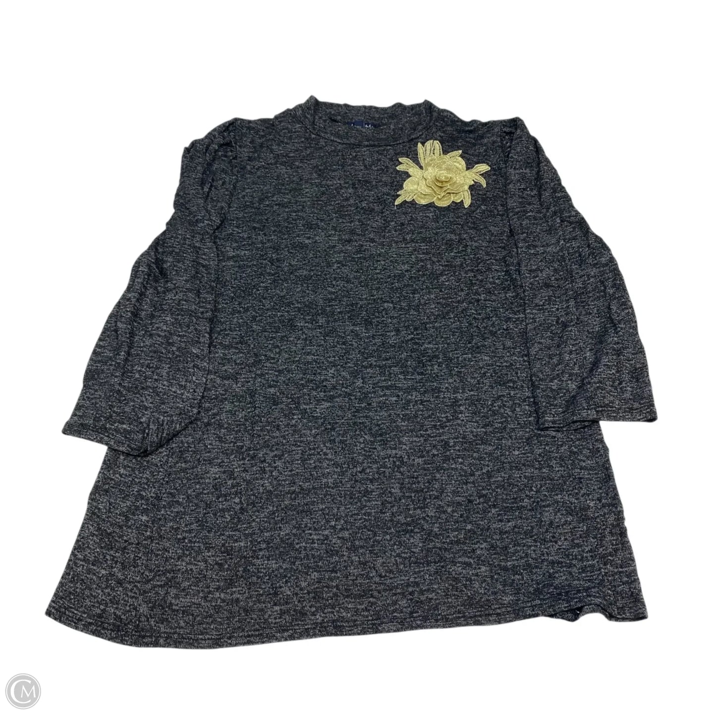 Top 3/4 Sleeve By Olivia Blu In Grey, Size: Xl