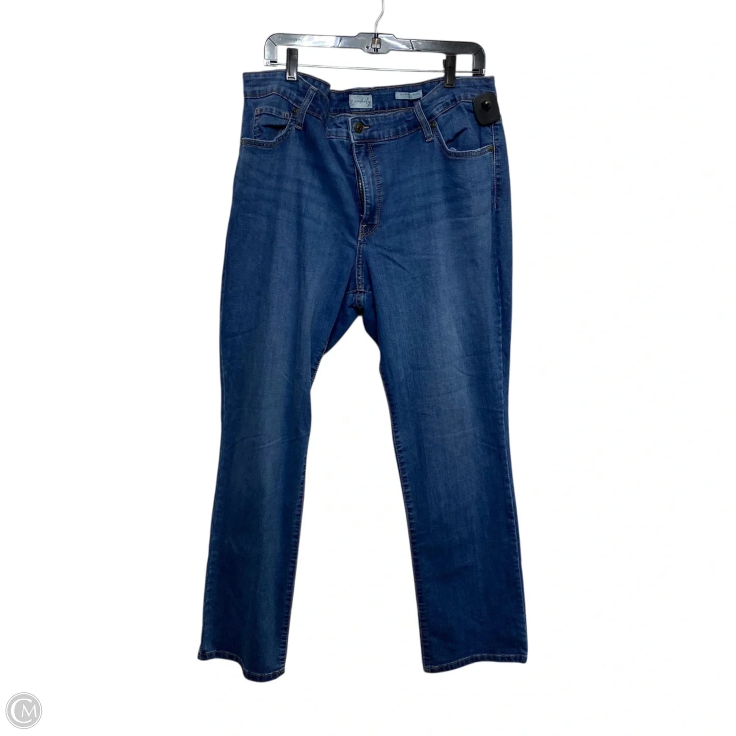 Jeans Straight By Wonderly In Blue Denim, Size: 16