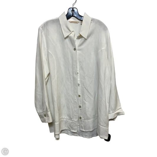 Top Long Sleeve By Soft Surroundings In Cream, Size: Xl