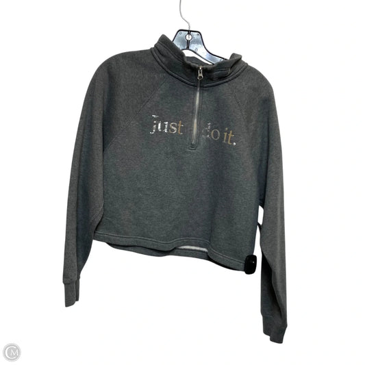 Athletic Sweatshirt Collar By Nike Apparel In Grey, Size: S