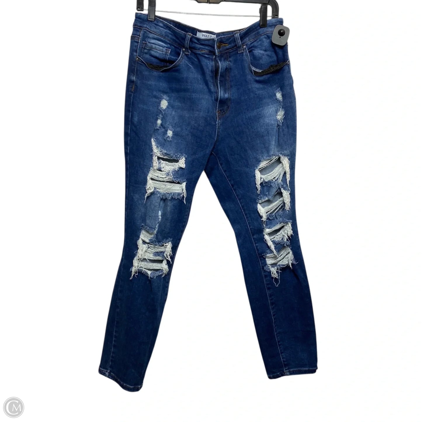 Jeans Skinny By Wax Jean In Blue Denim, Size: 12