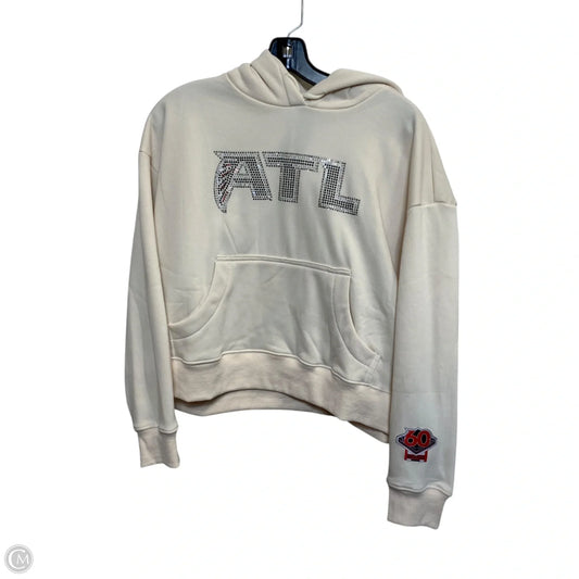 Athletic Sweatshirt Hoodie By Falcons In Cream, Size: L