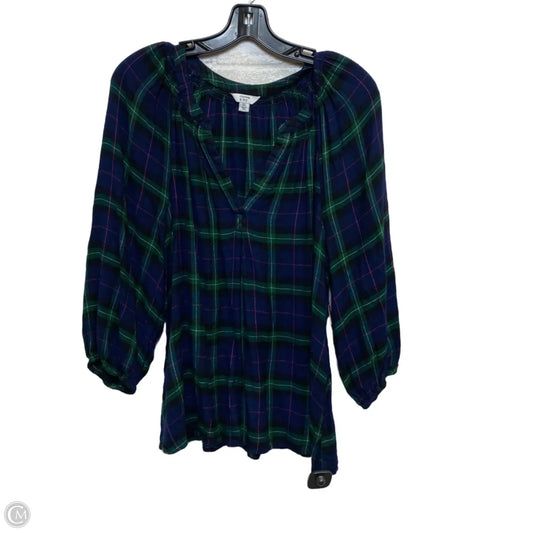 Top 3/4 Sleeve By Crown And Ivy In Blue & Green, Size: Xl