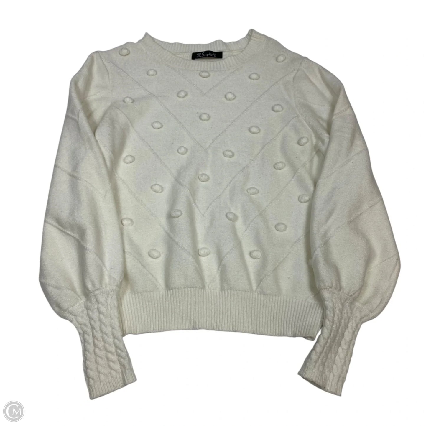 Sweater By Simplee In Cream, Size: S
