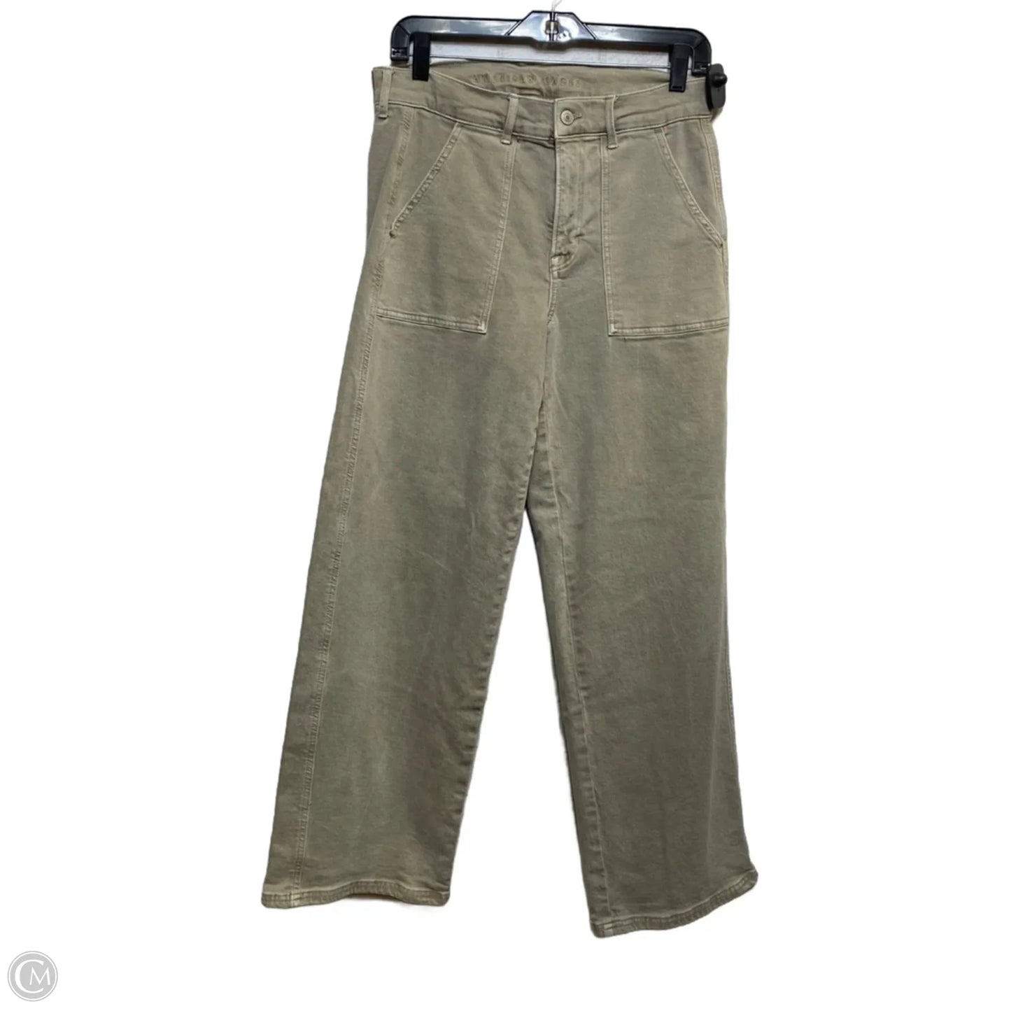 Jeans Wide Leg By American Eagle In Green Denim, Size: 8