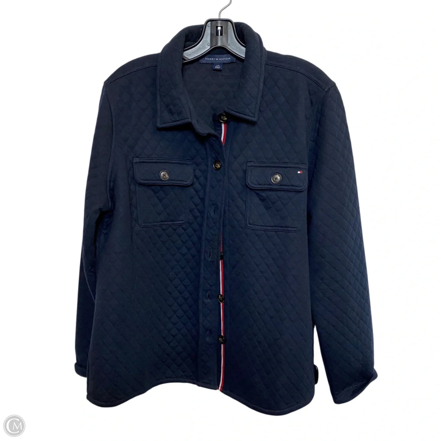 Jacket Shirt By Tommy Hilfiger In Navy, Size: L