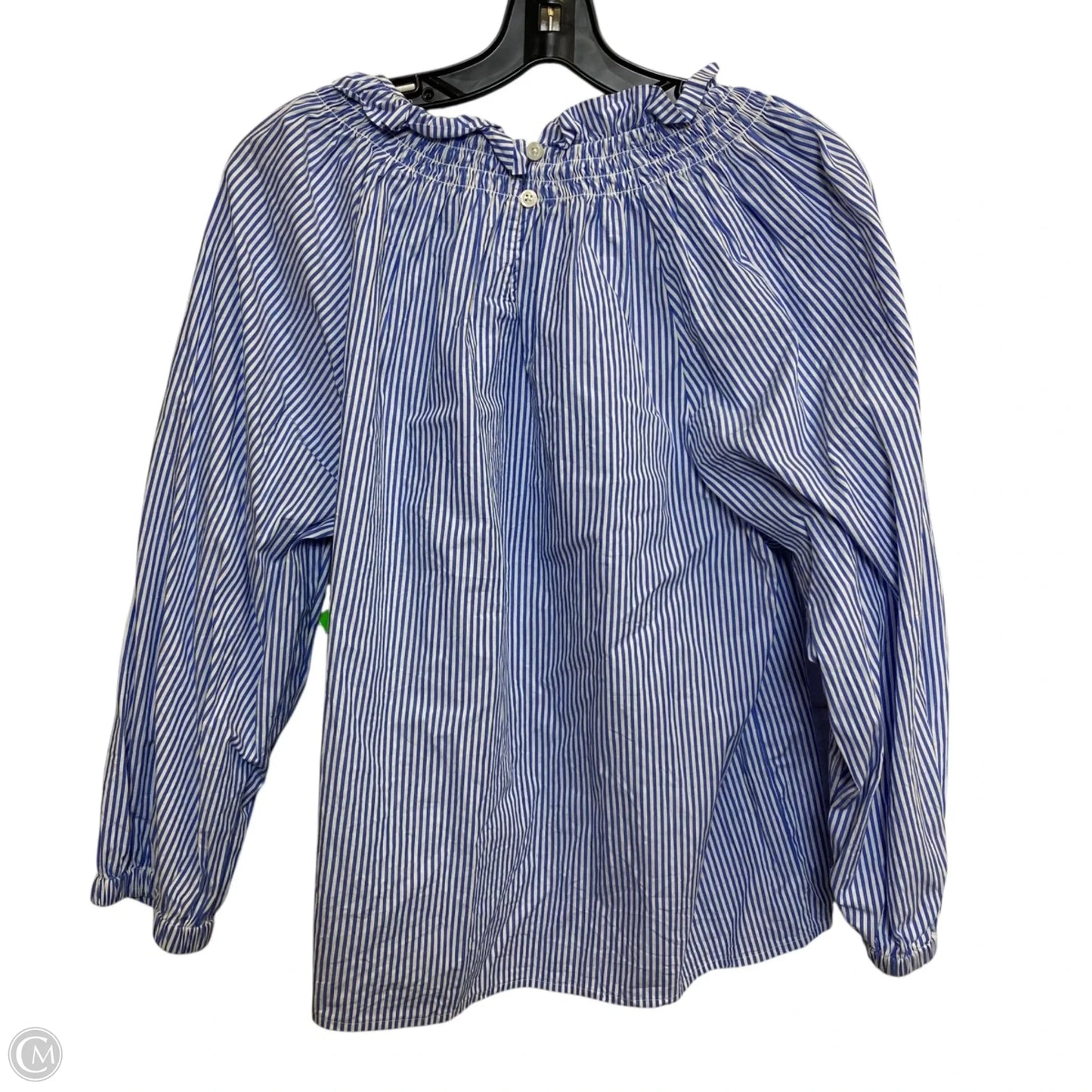 Top Long Sleeve By J. Crew In Blue & White, Size: L