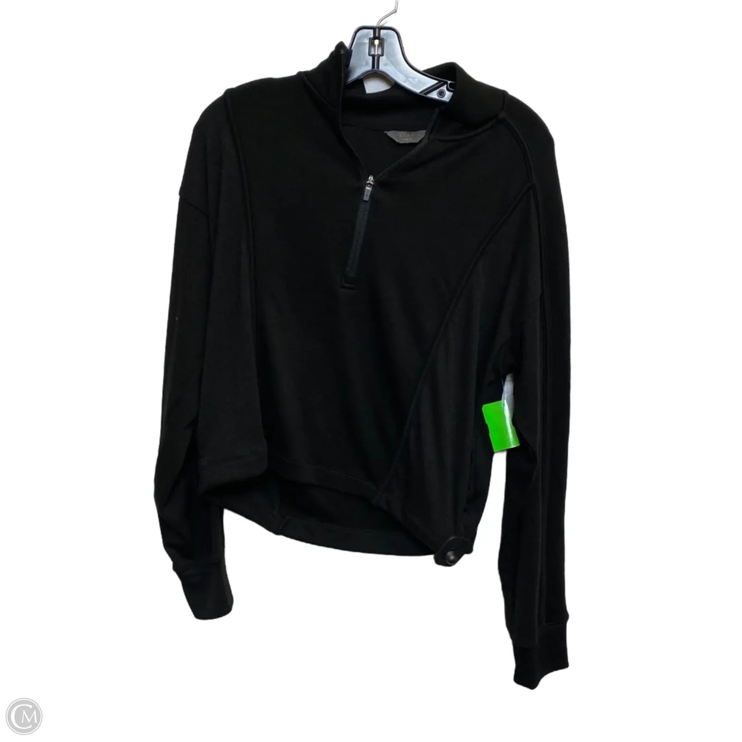 Athletic Top Long Sleeve Collar By Danskin In Black, Size: S