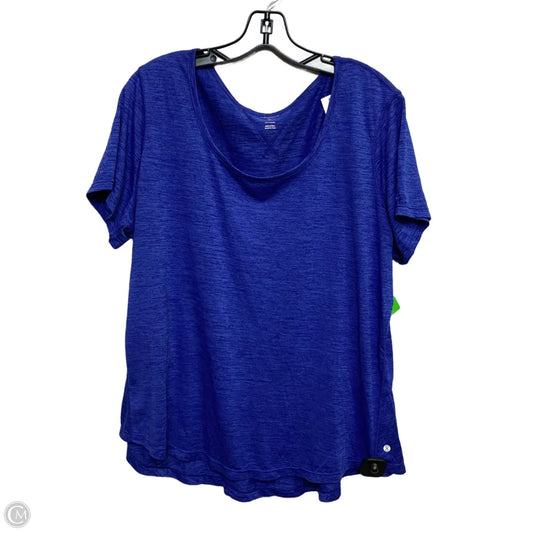 Athletic Top Short Sleeve By Layer 8 In Blue, Size: 2x