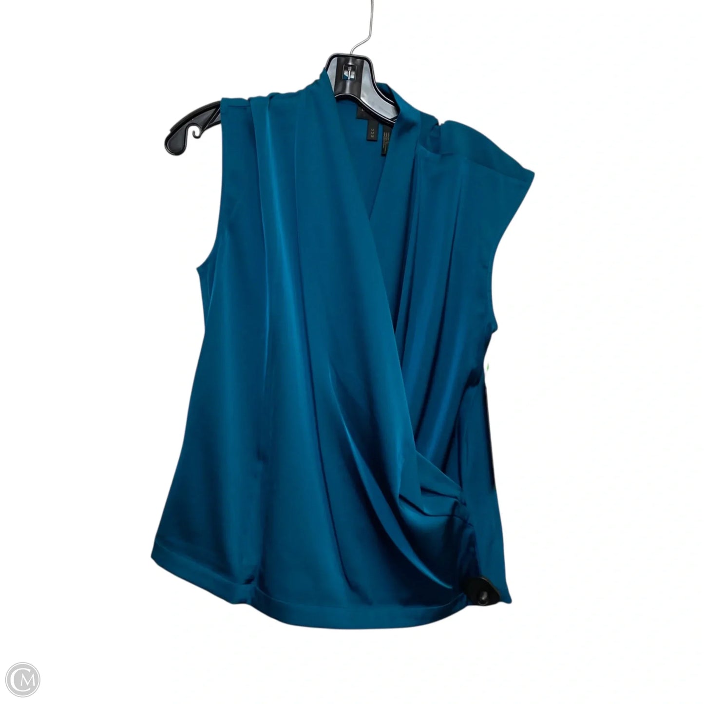 Blouse Sleeveless By Donna Karan In Blue, Size: M
