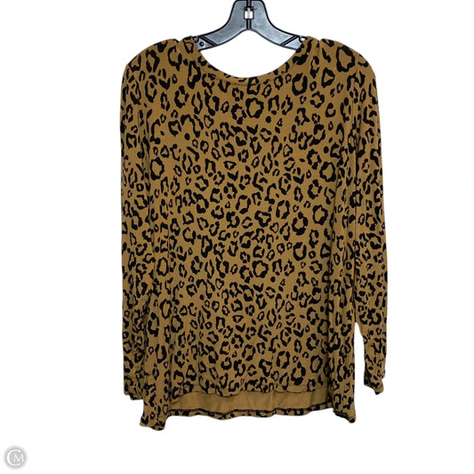 Top Long Sleeve Basic By Chicos In Animal Print, Size: Xl