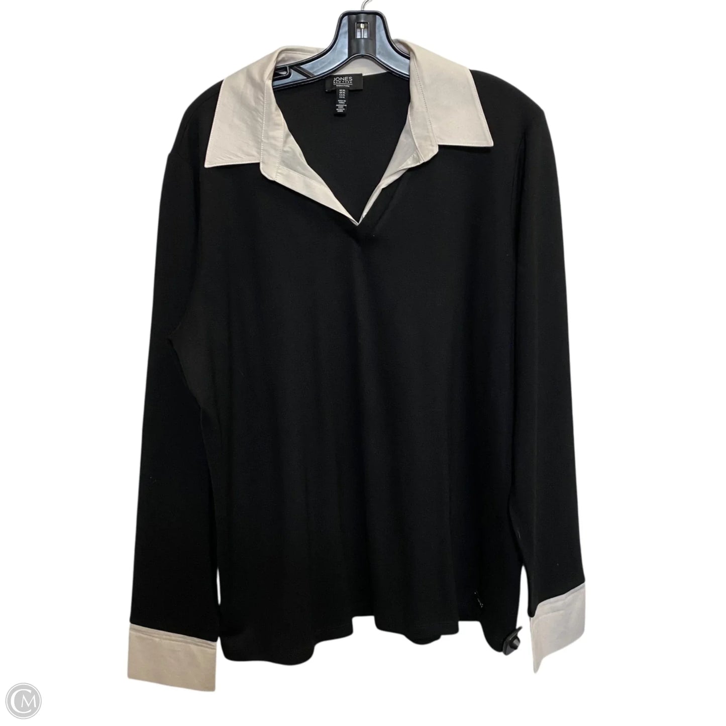 Top Long Sleeve By Jones New York In Black & White, Size: Xl
