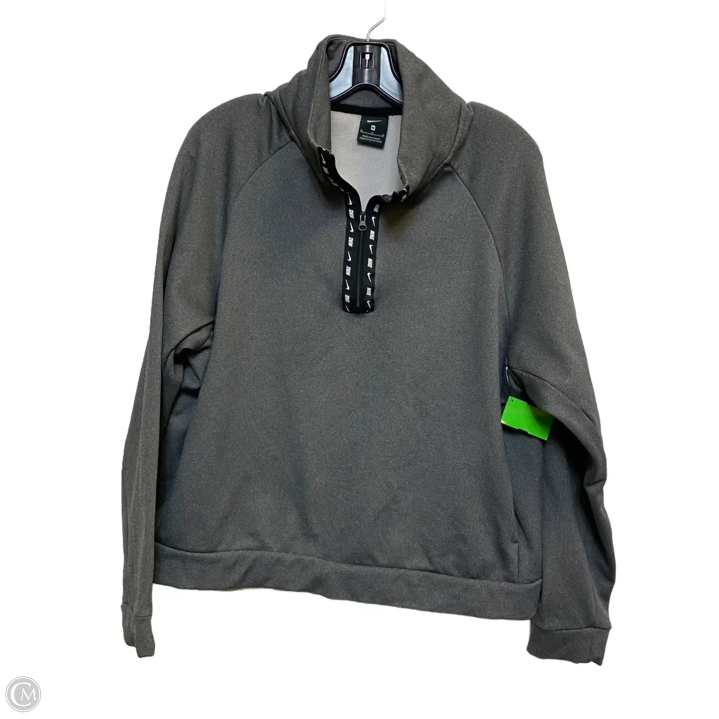 Athletic Sweatshirt Collar By Nike Apparel In Grey, Size: M