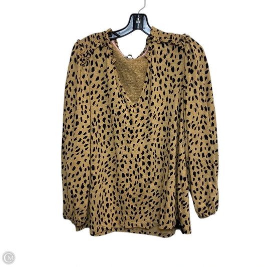 Top Long Sleeve By Crown And Ivy In Animal Print, Size: 1x