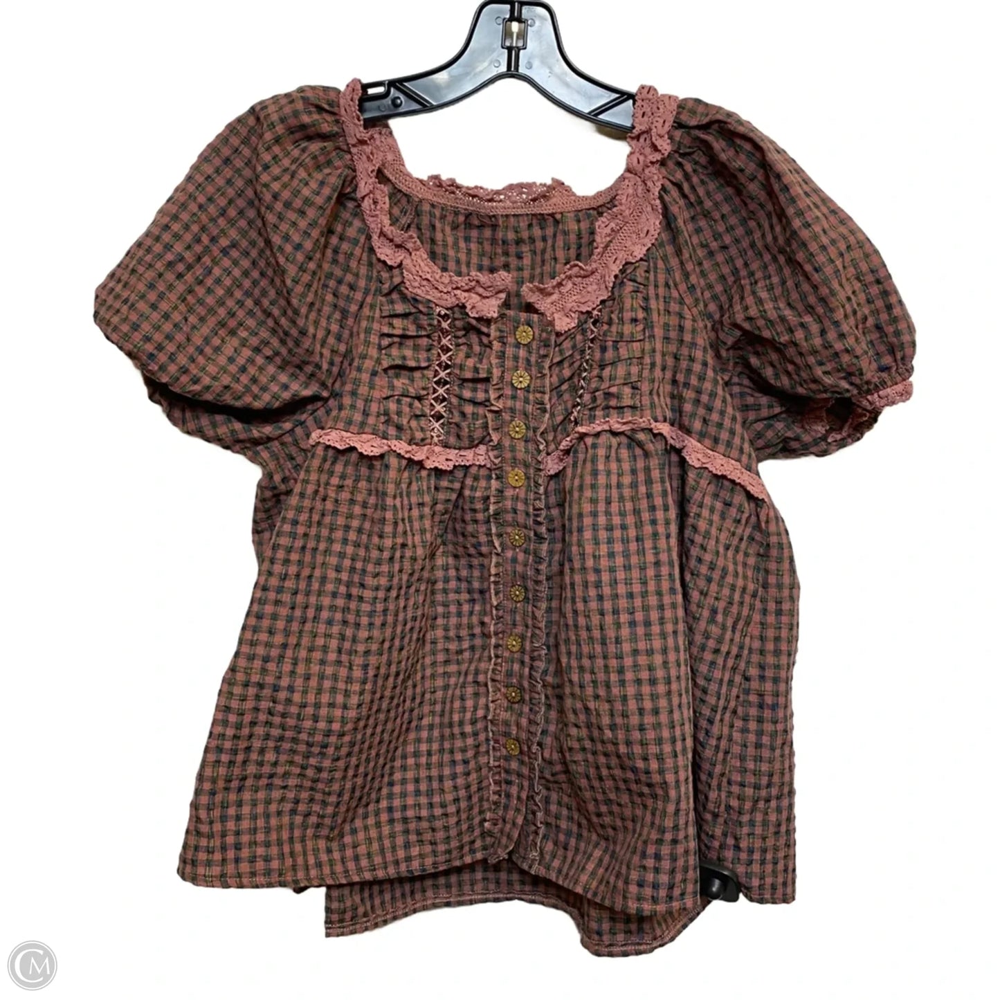 Top Short Sleeve By Shein In Pink, Size: S