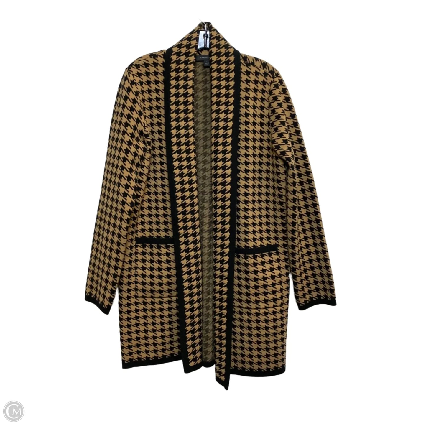 Sweater Cardigan By Ann Taylor In Black & Brown, Size: M