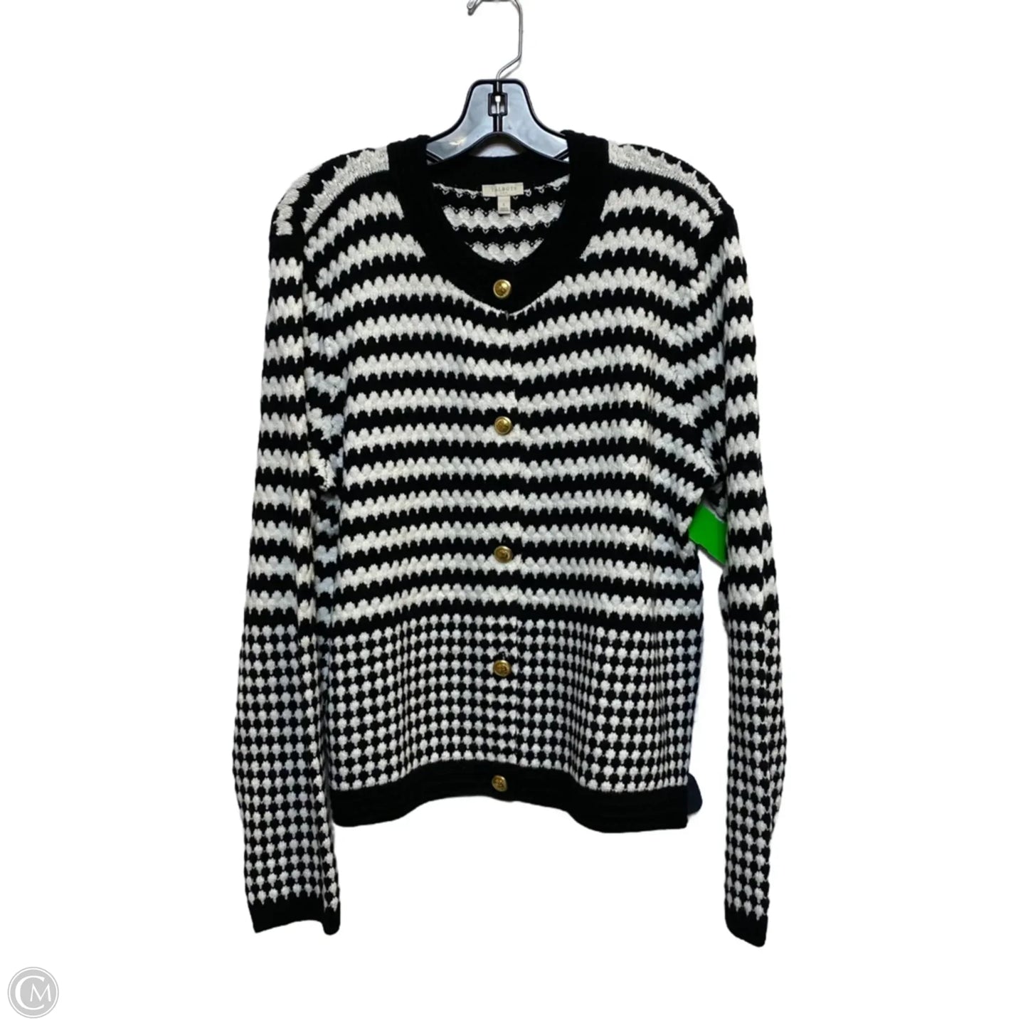 Sweater By Talbots In Black & White, Size: L