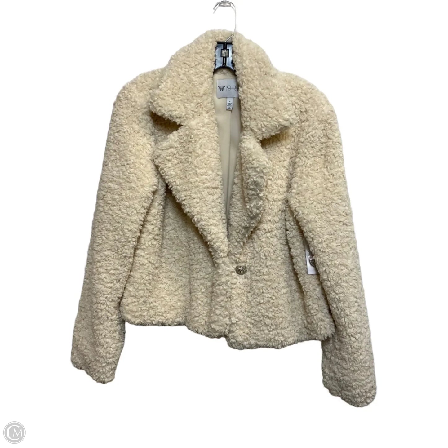 Jacket Faux Fur & Sherpa By Jessica Simpson In Cream, Size: S