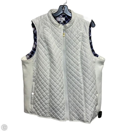 Vest Puffer & Quilted By Kim Rogers In White, Size: 2x