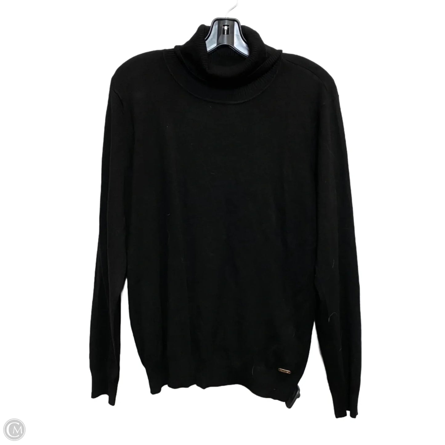 Top Long Sleeve By Calvin Klein In Black, Size: Xl