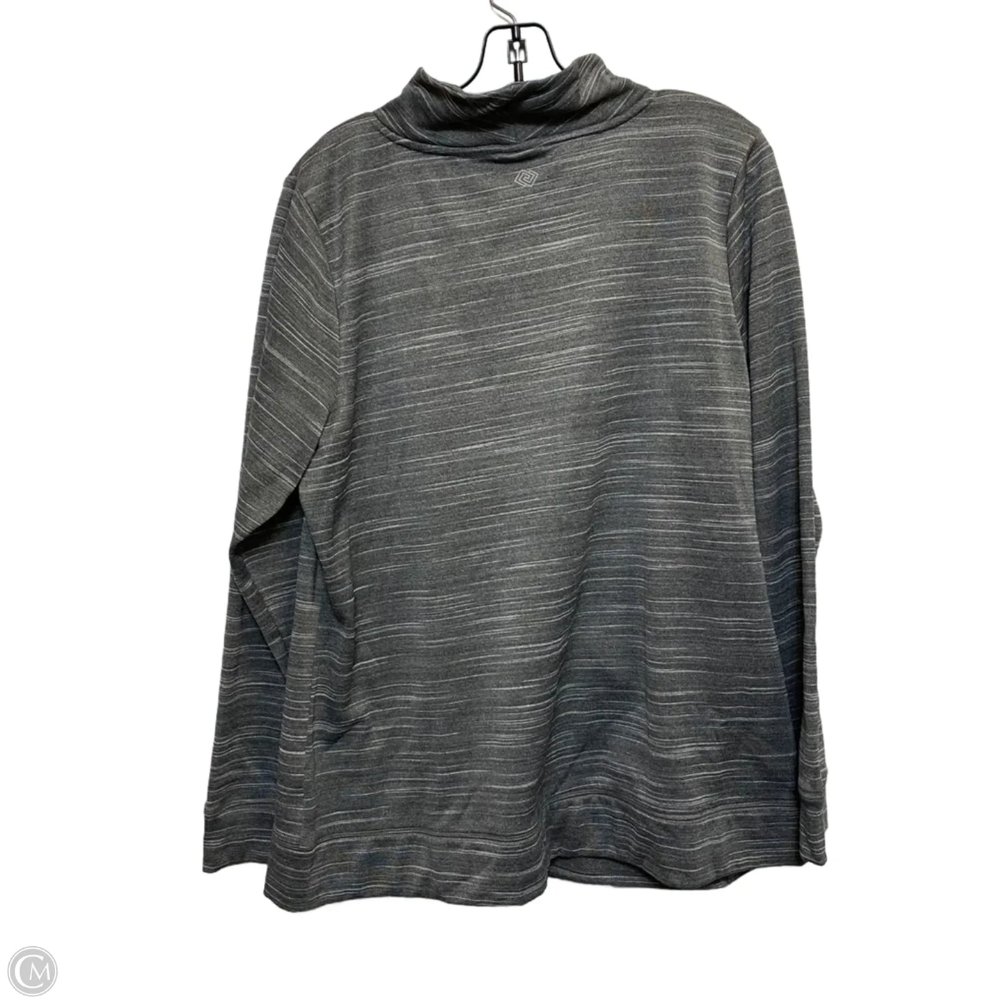Athletic Top Long Sleeve Collar By Zelos In Grey, Size: 1x