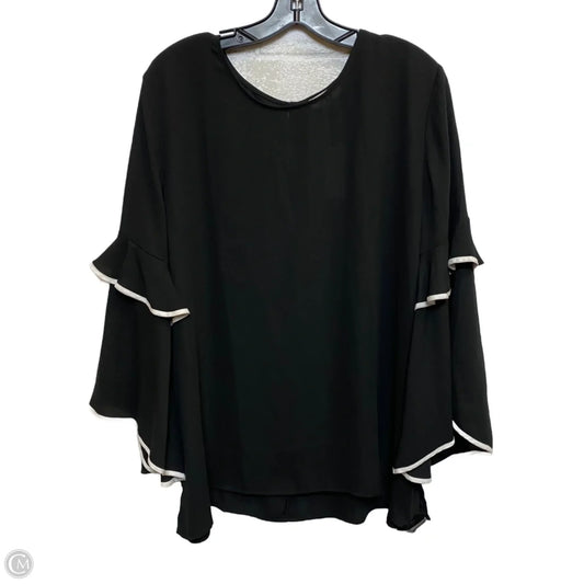 Blouse Long Sleeve By Loft In Black, Size: Xl