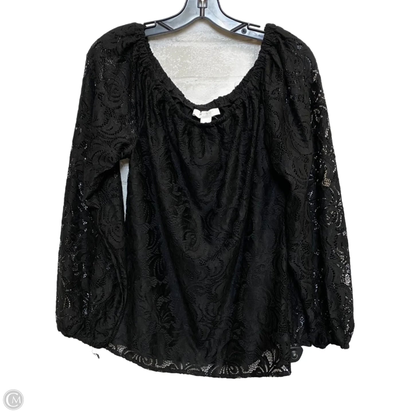Top Long Sleeve By White House Black Market In Black, Size: L