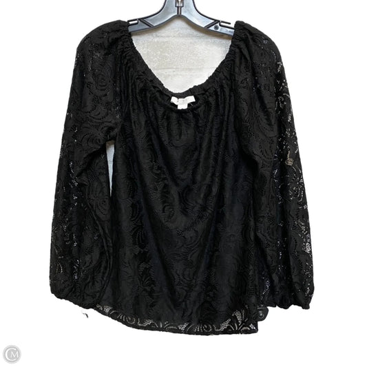 Top Long Sleeve By White House Black Market In Black, Size: L
