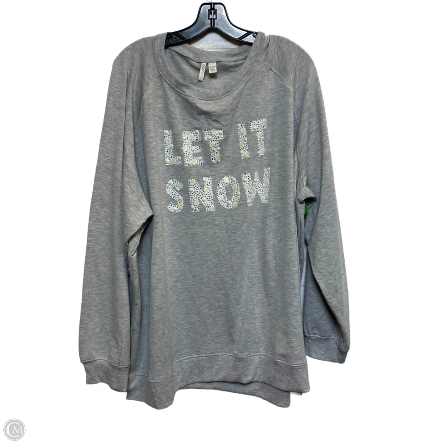 Top Long Sleeve By Cato In Grey, Size: 4x