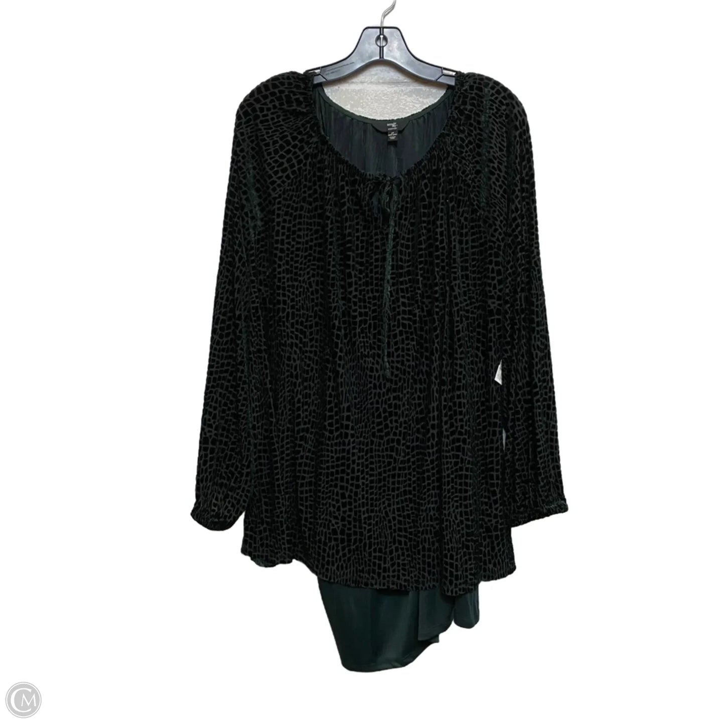 Top Long Sleeve By Terra & Sky In Green, Size: 4x