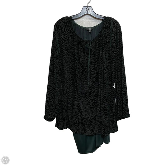 Top Long Sleeve By Terra & Sky In Green, Size: 4x