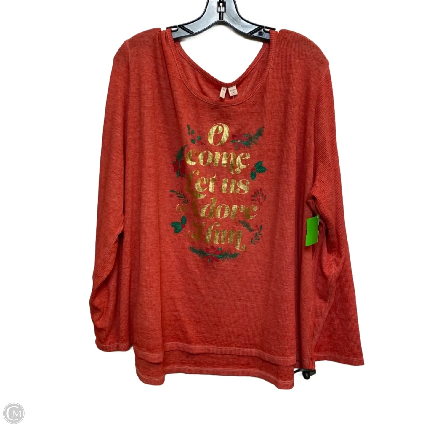 Top Long Sleeve Basic By Cato In Red, Size: 4x