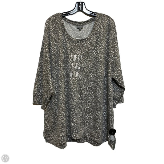 Top 3/4 Sleeve Basic By Zim & Zoe In Animal Print, Size: 4x