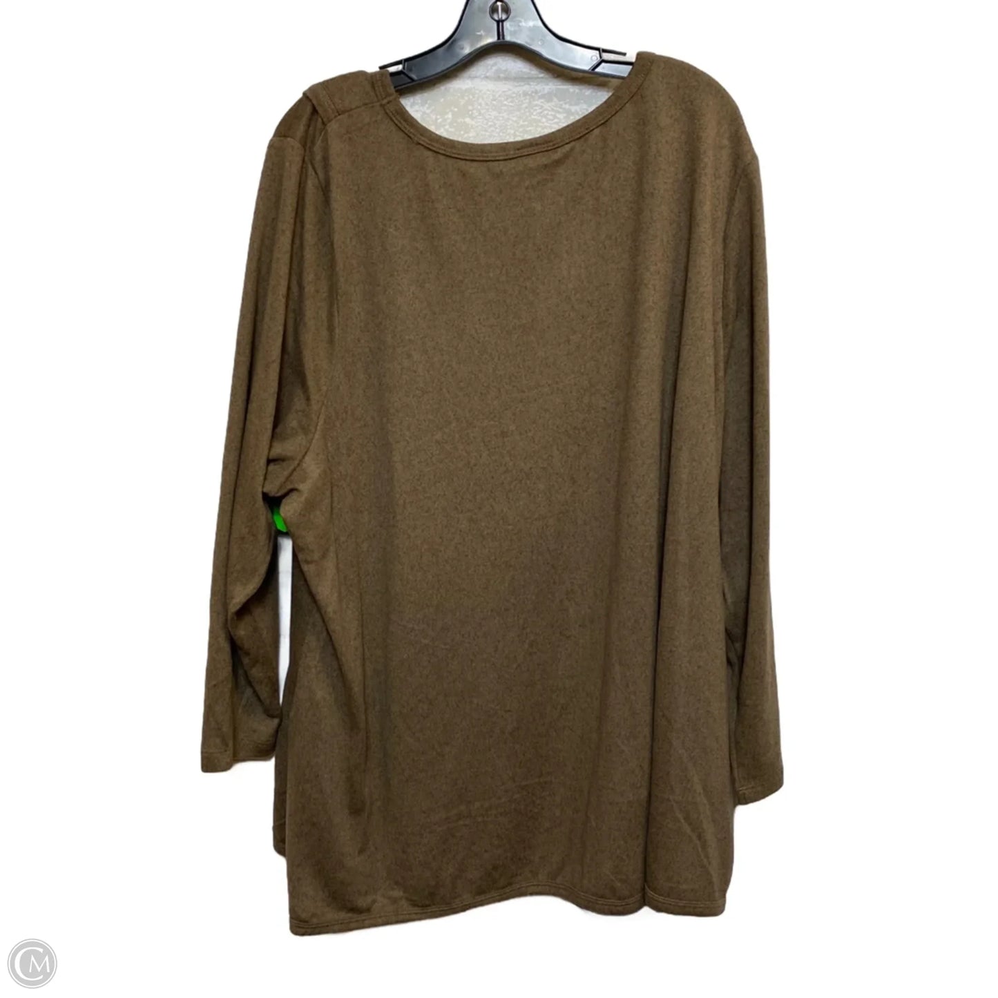Top Long Sleeve By Evans In Brown, Size: 4x