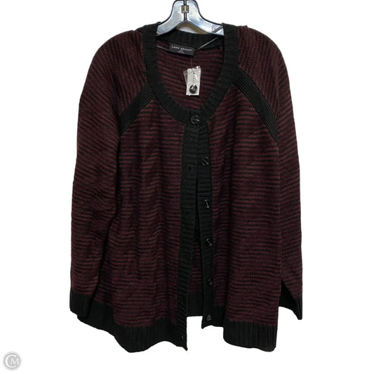 Sweater Cardigan By Lane Bryant In Black & Red, Size: 4x